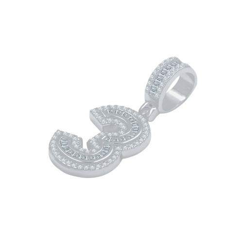 CIPHER STERLING SILVER (NUMERIC) PENDANT WITH CZ I 9218381